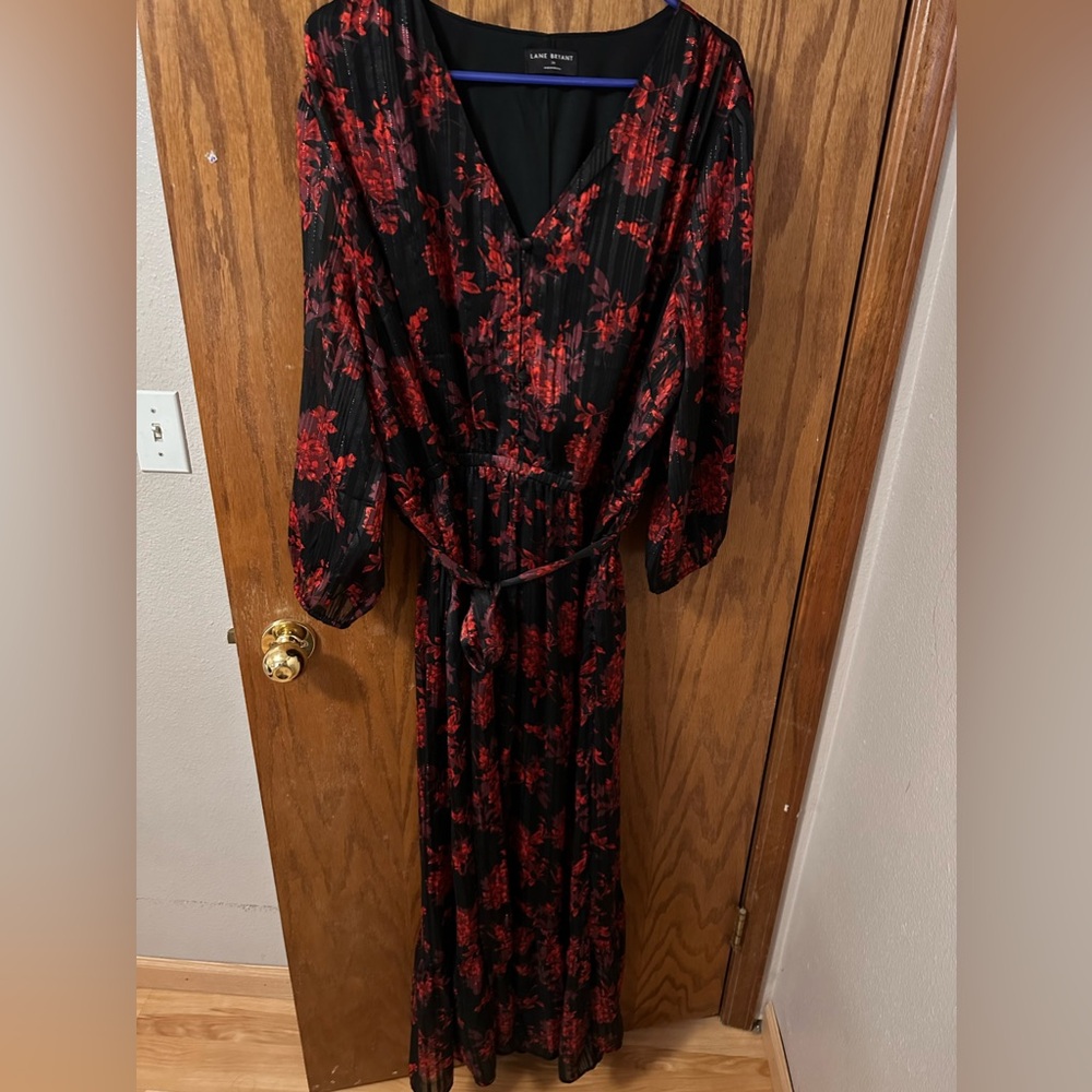 plus size evening dress- Red